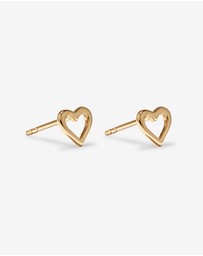 Michael Hill - Open Heart Stud Earrings in 10kt Yellow Gold