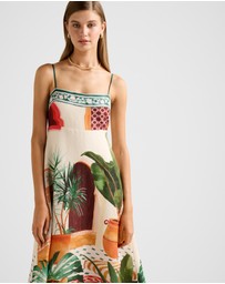 Forever New - Bianca Printed Linen Midi Dress