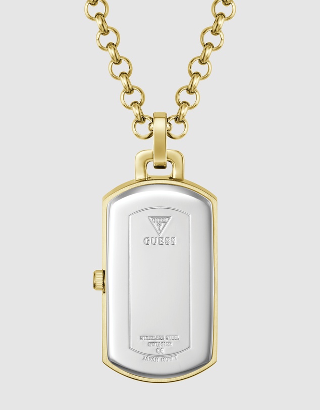 GUESS - GUESS Mens Gold-Tone Analogue Watch Neckalce