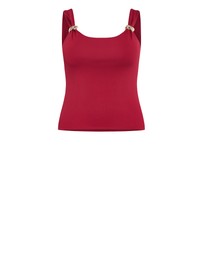 City Chic - Plus size Arami Strap Detail Top - light berry