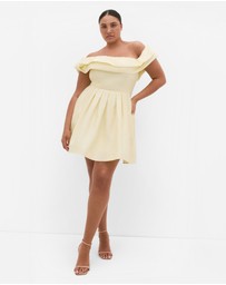 City Chic - Mayah Mini Dress - Lemon