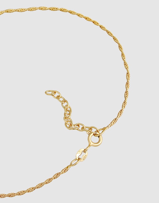 Elli Jewelry - Twisted Anklet in Gold-Plated 925 Silver