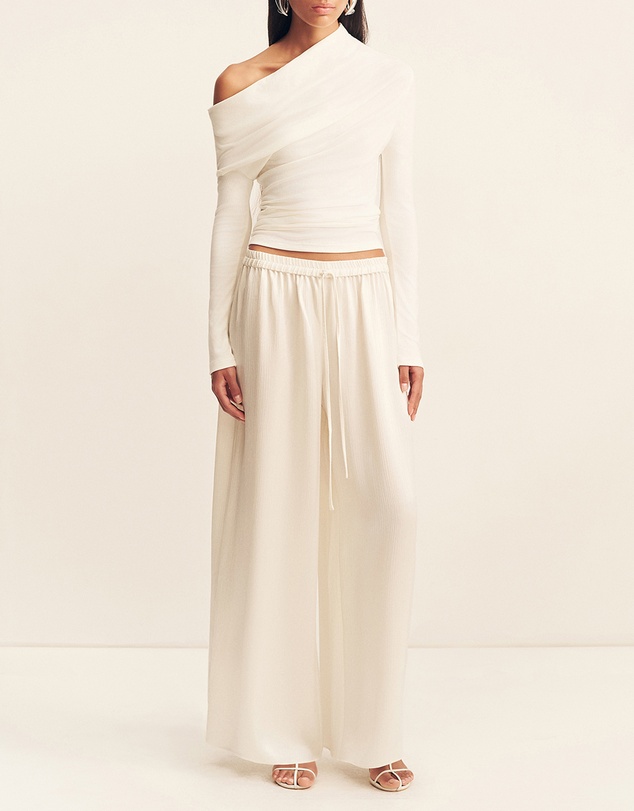 Shona Joy - Aby Draped Asymmetrical LS Top
