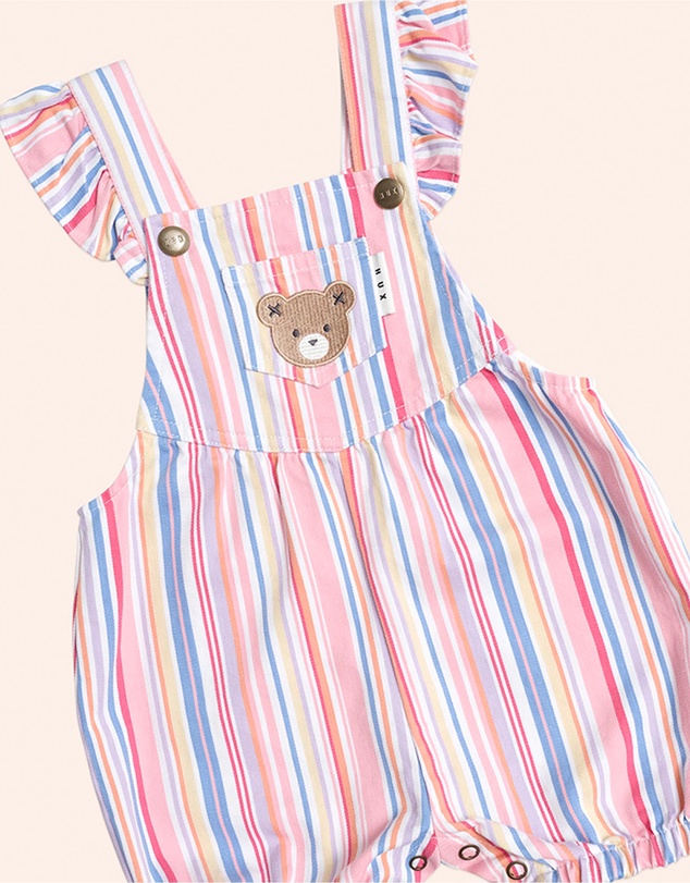 Huxbaby - Pastel Stripe Bubble Romper - Babies-Kids