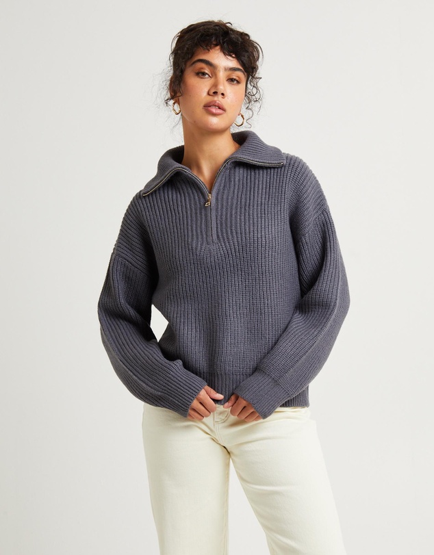 Subtitled - Ezra Half Zip Knit Pull Over