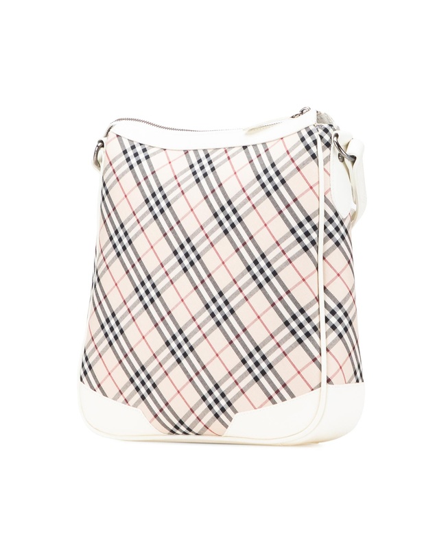 Pre-Loved by Azura Reborn - Pre-Loved burberry Plaid Patterned Crossbody Bag with Adjustable Strap and Top Zip Closure