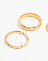 Lovisa - Waterproof Gold Plated Stainless Steel Fanned Stacking Rings 3-Pack