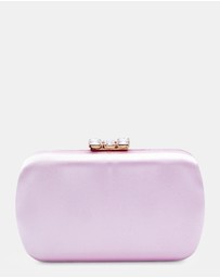 Morgan & Taylor - Posey Satin Clutch in Pink