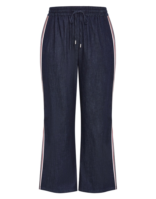 City Chic - Plus size Alissa Side Stripe Denim Pant - dark wash