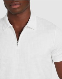 GUESS - Eco Percy Textured Zip Polo Shirt