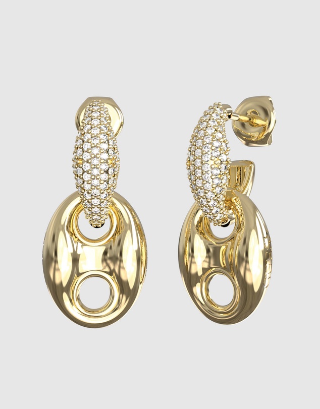 GUESS - Marine Pave Link Pendant Earrings
