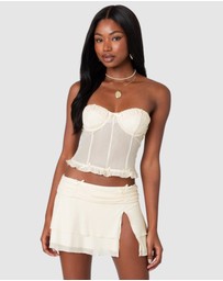 EDIKTED - Jojo Strapless Sheer Mesh Corset