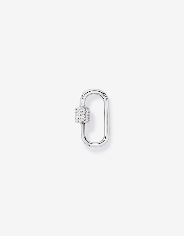 Michael Hill - Carabiner Micro Connector with Pavé Cubic Zirconia in Sterling Silver