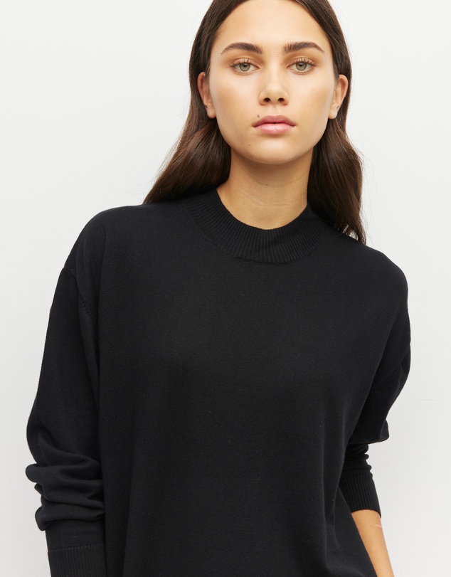 JH Lounge - JHL Crew Sweater (Cotton Cashmere) Black