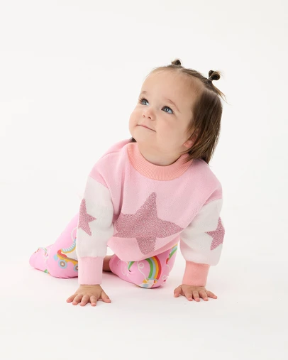 Rock Your Baby - Metallic Stars Baby Lacey Jumper