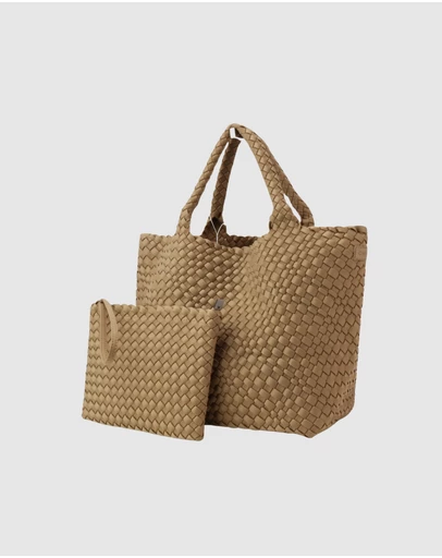 Chuchka - Woven Neoprene Shoulder Bag - Nude