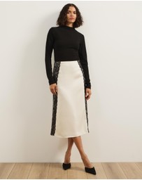 Atmos&Here - Mirelda Satin Lace Midi Skirt
