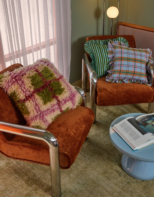 Mosey Me - Plaid Shag Cushion