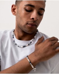 Dower & Hall - Men's Mixed Freshwater Pearl Necklace In Sterling Silver