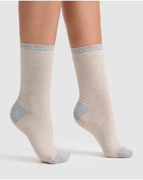 Levante - 3 Pack Lina Fine Stripe Crew Sock