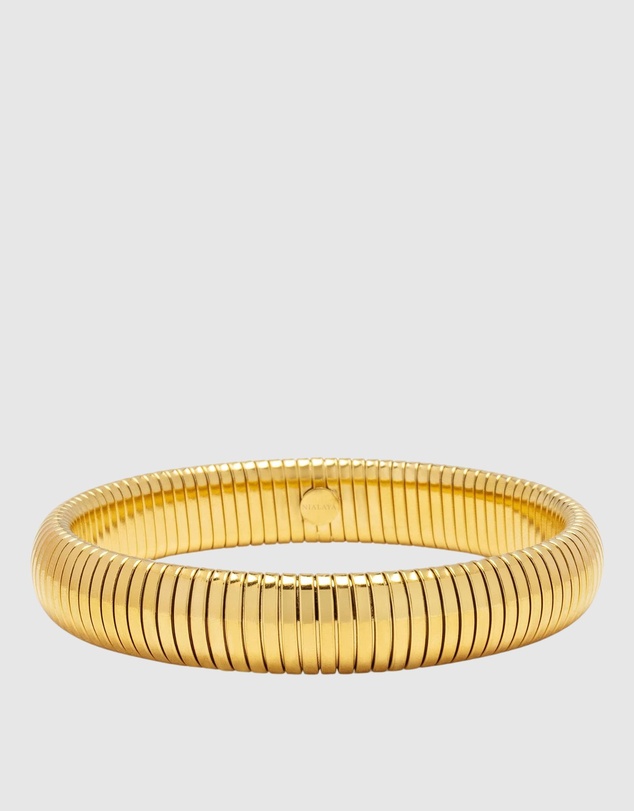Nialaya Jewellery - 12mm Gold Stretch Bangle