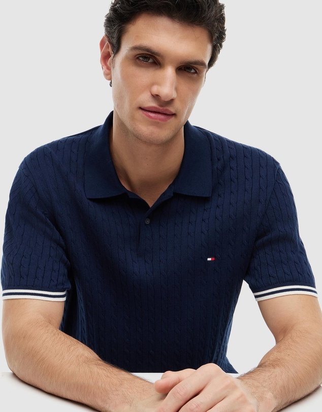Tommy Hilfiger - Regular Fit Cable Knit Polo Shirt