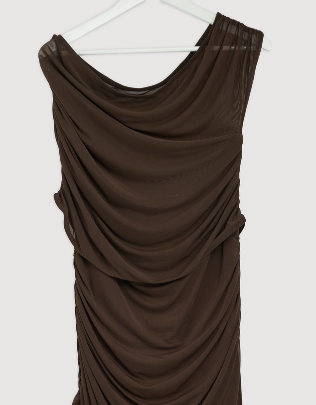Revibe - Repaired Tussah Eleanor Mesh Off The Shoulder Maxi Dress - AU 18