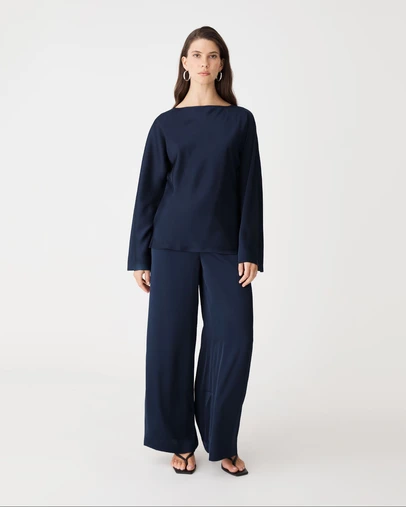 Forcast - Asma Satin Wide Leg Pants