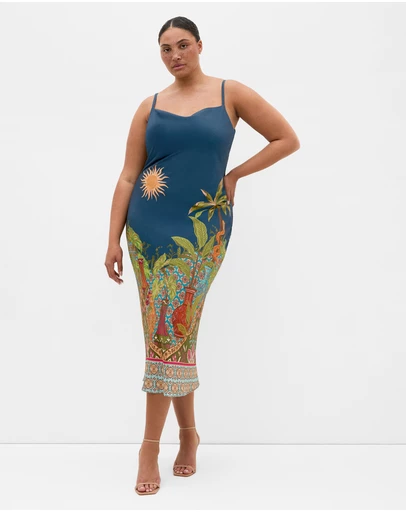 City Chic - Sadie Paradise Print Slip Dress