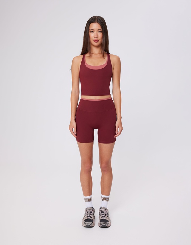 Upstate - Air Sculpt Double Layer Tank - Warm Cherry