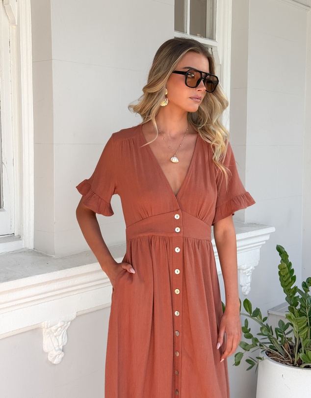Esther & Co - Korbela Dress - Rust