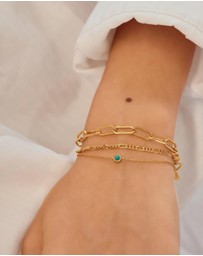 Ania Haie - Gold Bezel-Set Lab-Created Turquoise Solitaire Bracelet