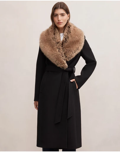 Forever New - Shelby Faux Fur Collar Coat