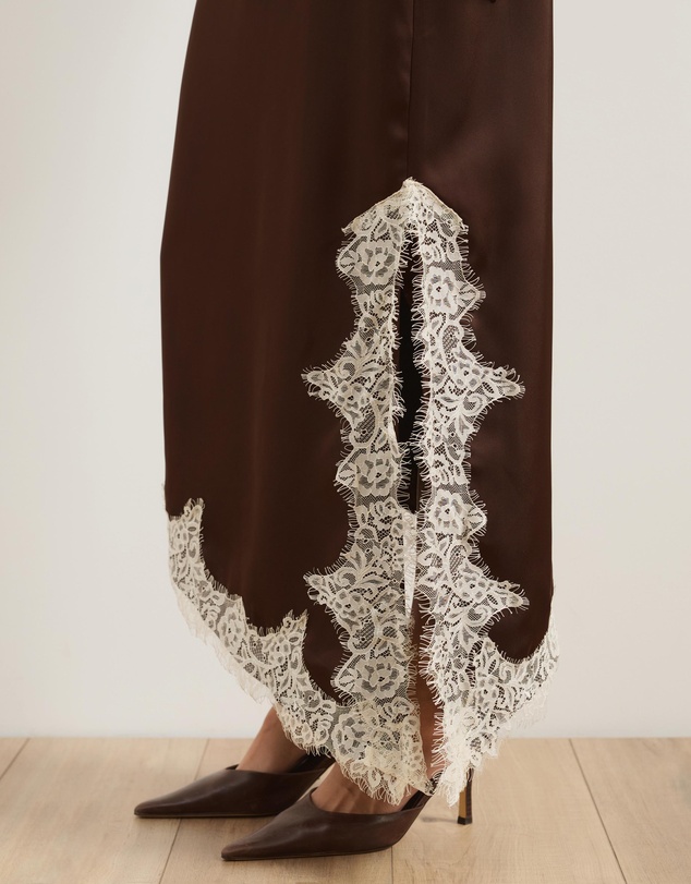 Atmos&Here - Alanna Asymmetrical Lace Side Split Midi Skirt