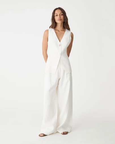 Forcast - Ami V-Neck Linen Vest