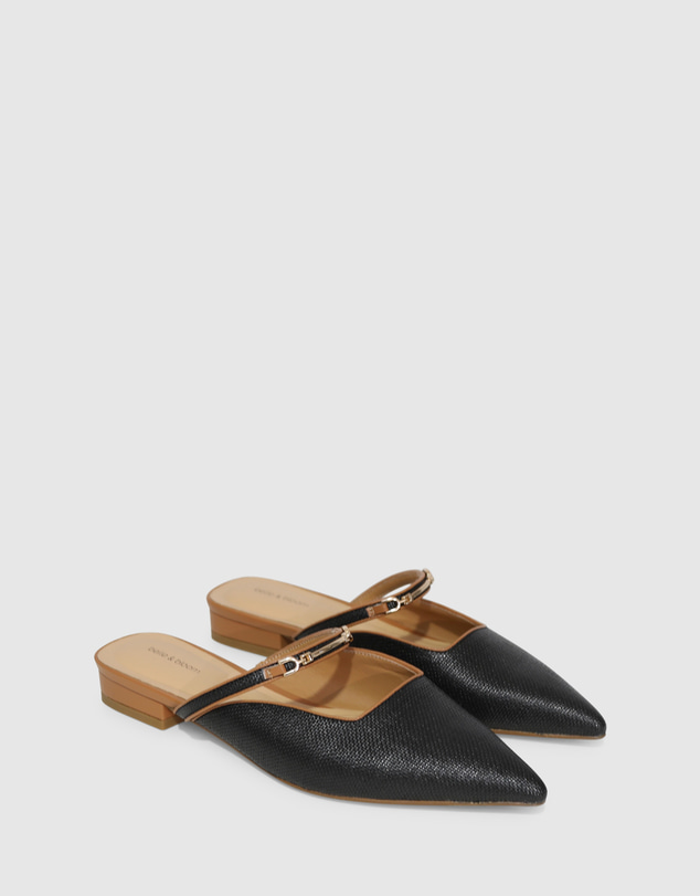Belle & Bloom - Side by Side Leather Trimmed Flats