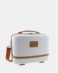 Pierre Cardin - Pierre Cardin Classique Large Hard Shell with Mini Beauty Case Set + Leather Tag