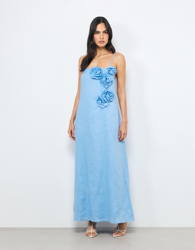 AERE - Mika Placement Flower Maxi Dress