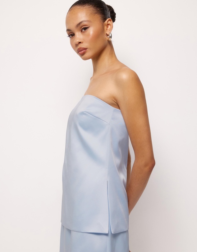 AERE - Vesper Satin Strapless Top