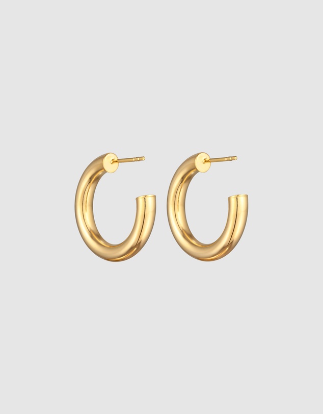 Elli Jewelry - Earrings Creoles Studs In 925 Sterling Silver Gold Plated