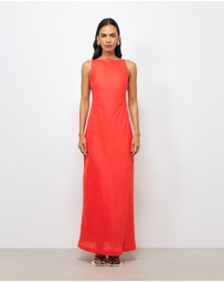 AERE - Jaida Bias Linen Slip Dress