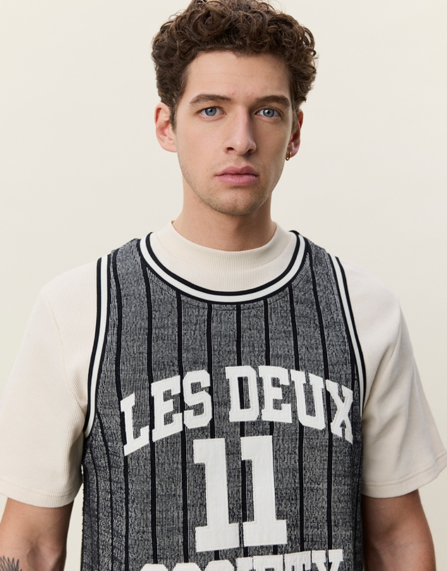 Les Deux - Pinstriped Jacquard Tank Top