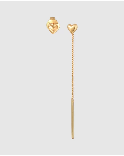 Elli Jewelry - Earrings Stud Set Heart Studs in 925 Sterling Silver Gold Plated