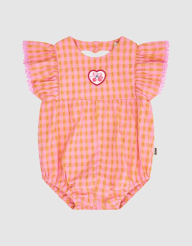 Huxbaby - Mango Sherbet Garment Dye Seersucker Romper - ICONIC EXCLUSIVE - Babies