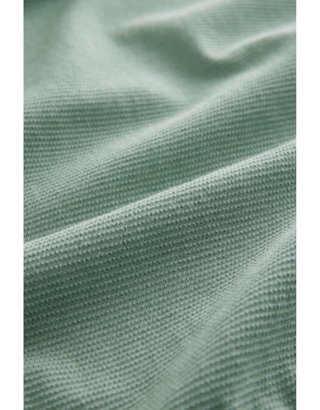 NEXT - Textured Waffle Button Through 100% Cotton Polo Shirt