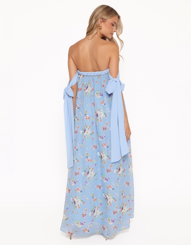 Petal & Pup - Codie Off Shoulder Maxi Dress - Cornflower Blue Floral