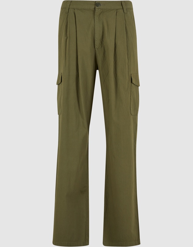 Urban Classics - Wide Pleated Cargo Pants - Light Olive
