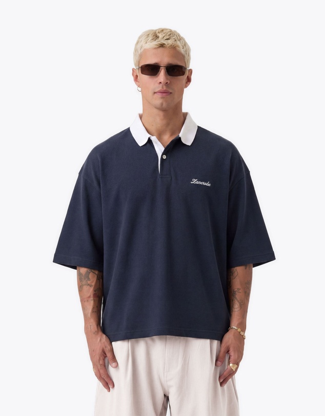 Zanerobe - Box Crop Polo Navy/White