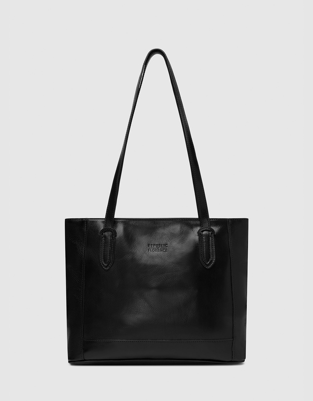 Florence - The Amelia Black Leather Tote Work Bag