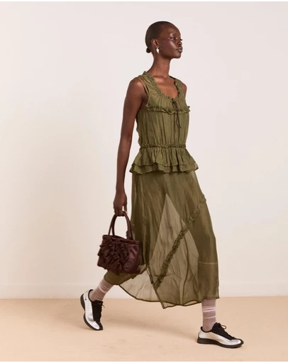 Damson Madder - Sasha Ruffle Slip Dress